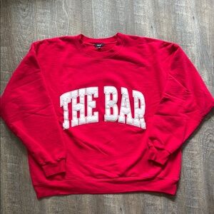 The Bar Red and White Crewneck Sweater
